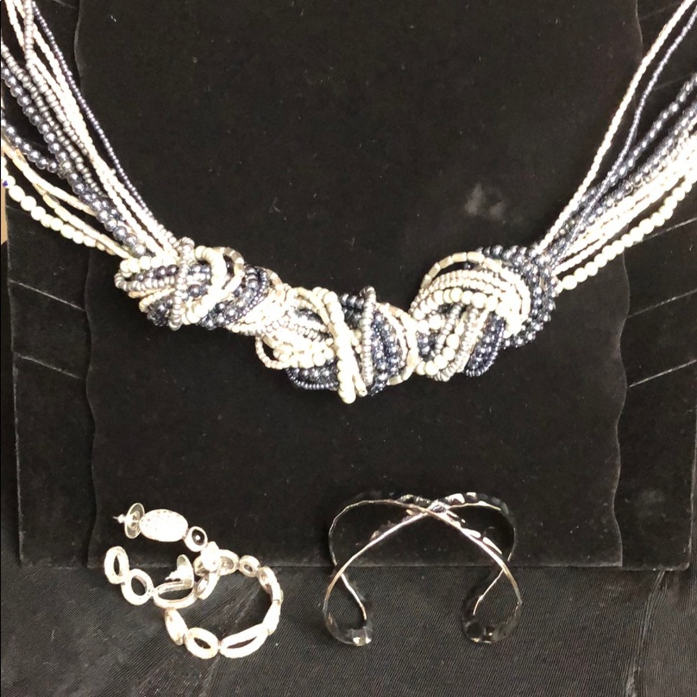Jewelry Set Blue Silver - Picture 3 of 5